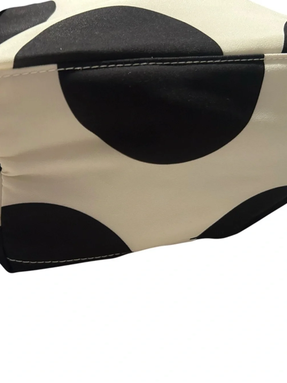 kate spade Black and White Polka Dot Shoulder Bag with Green Accent